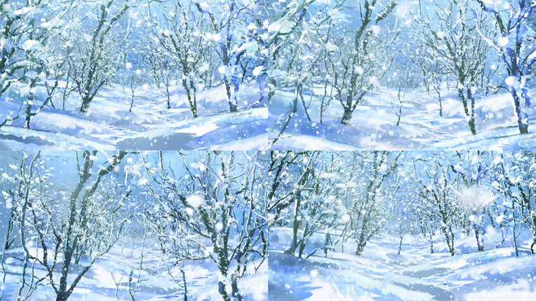 動(dòng)漫雪景，飄雪中的藝術(shù)奇幻之旅